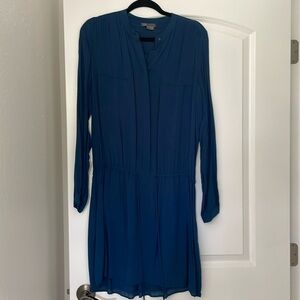 Vince long sleeve blue hipster dress size large.